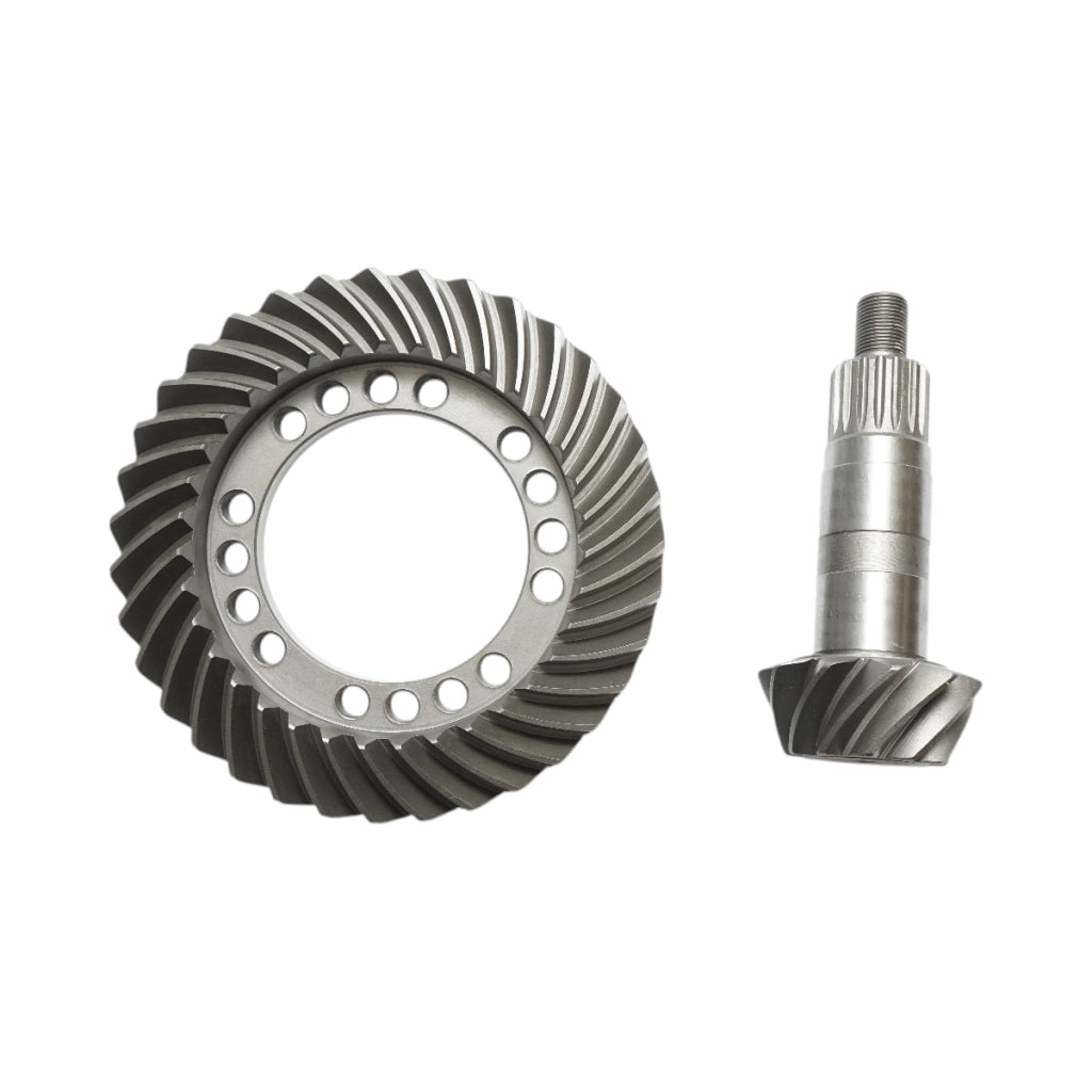 Coppia conica per trattori John Deere, codice OEM RE282665, rapporto denti Z=11/35."