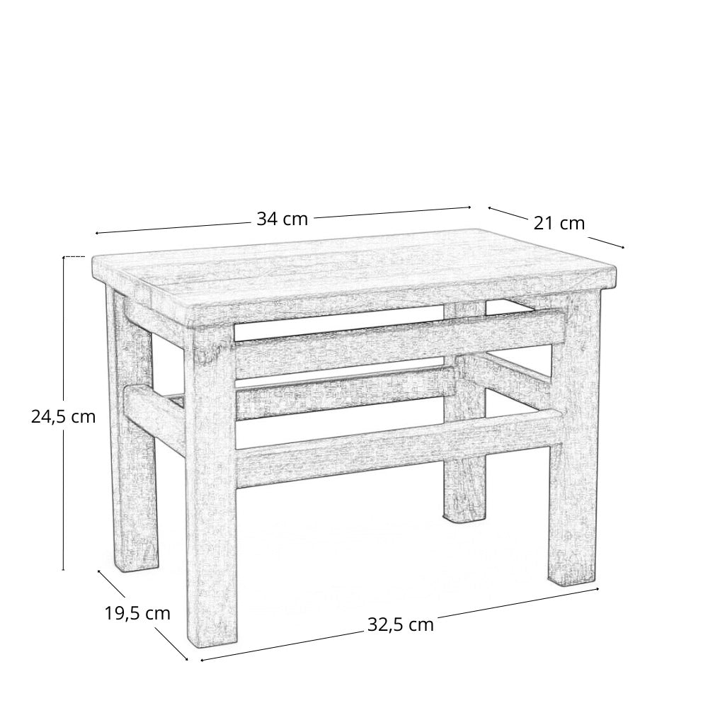 Set di 2 sgabelli bassi sgabellini panche poggiapiedi seduta in legno noce scuro