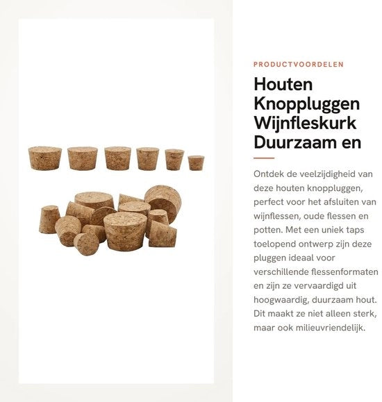 Pluggi in legno per bottiglie 40 pezzi - Stopperi in legno per bottiglie - Materiale di legno biocompatibile - Stopperi in legno per flaconi - Ideali per bottiglie - Fattore di sostenibilità legno