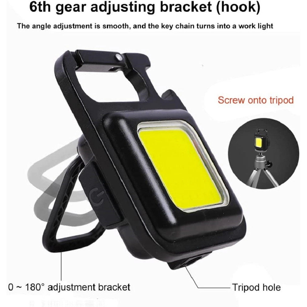 Trade Shop - Mini Torcia Portatile Cob Ricaricabile Portachiavi Multifunzione Emergenza Pesca -