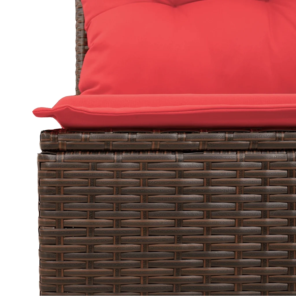 Set Divani da Giardino 7 pz con Cuscini Marrone in Polyrattan 3222903