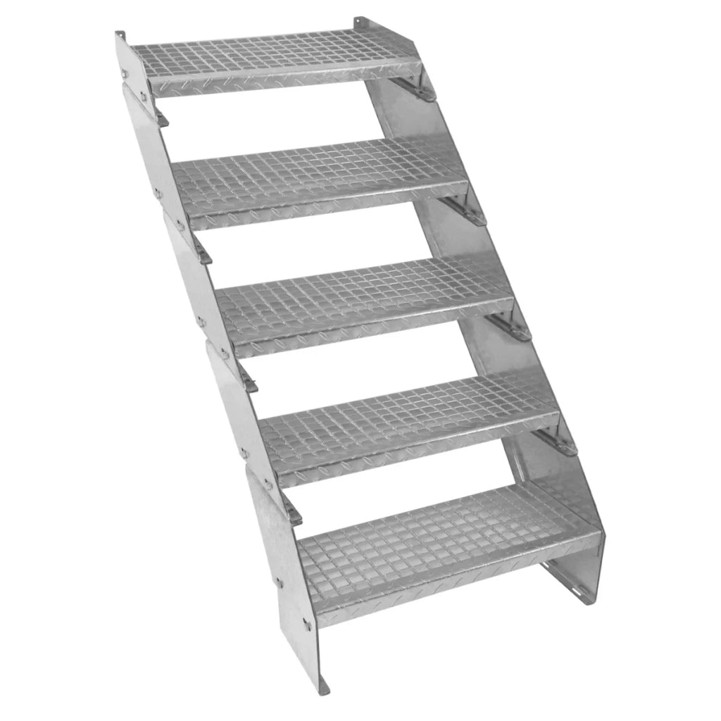 Scala metallica a 5 sezioni ad altezza regolabile in acciaio zincato 60 cm / 600 mm