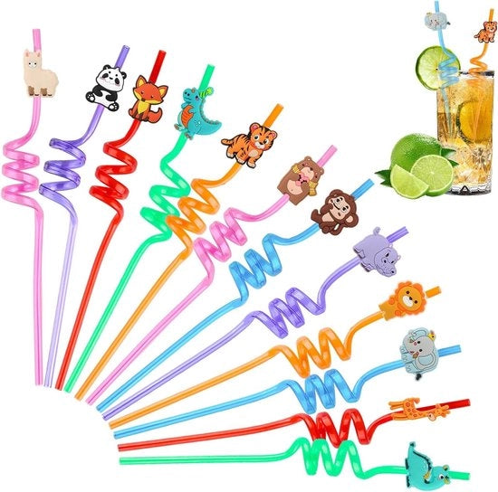 12 set di stecchi colorati riciclabili - stecchi animali per compleanni bambini - decorazioni per feste bambini - decorazioni per compleanni - accessori natalizi