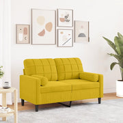 Divano a 2 Posti con Cuscini Giallo 120 cm in Velluto 3278215
