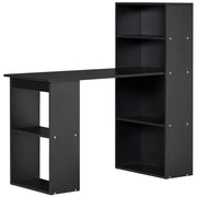 Scrivania da Ufficio 6 Ripiani Laterali 120x55x120 cm in Legno Nero