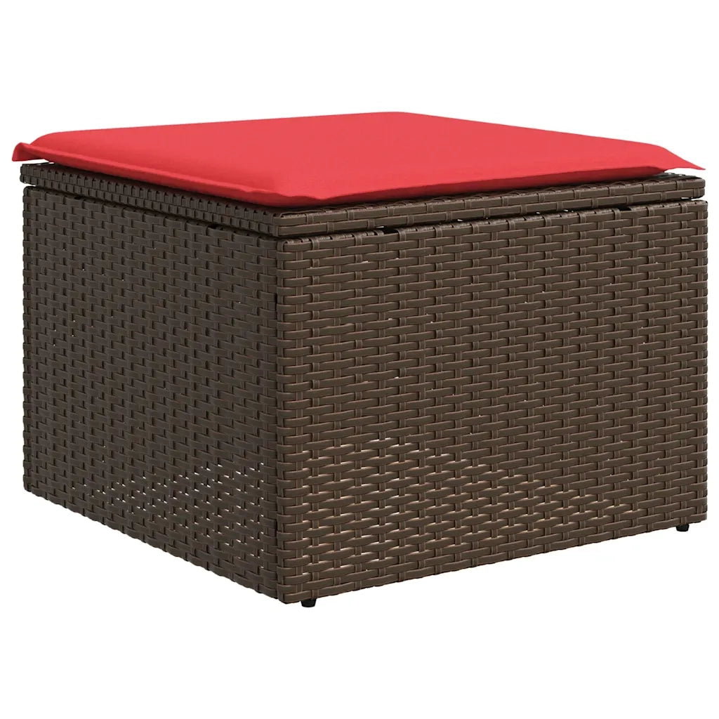 Set Divani da Giardino 7 pz con Cuscini Marrone in Polyrattan 3222903