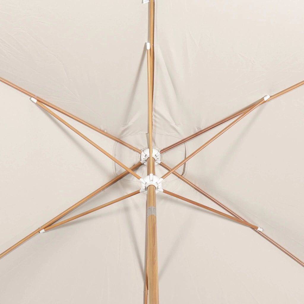 Ombrellone rettangolare asta effetto legno, 2x3m, sabbia