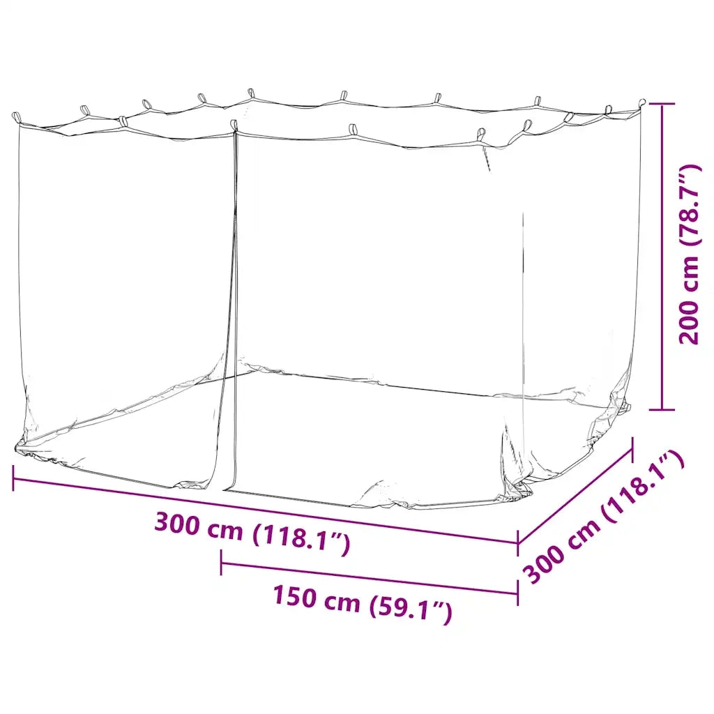 Zanzariera per Esterni 220 Maglie Bianca 300x300x200 cm 4010037