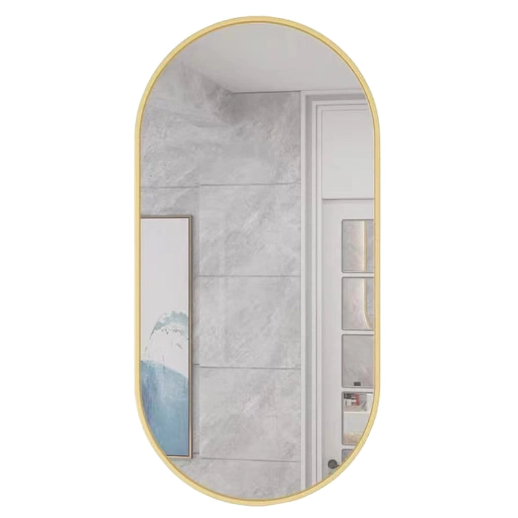 Specchio ovale VALORA 100x50cm con cornice dorata per arredamento in stile loft
