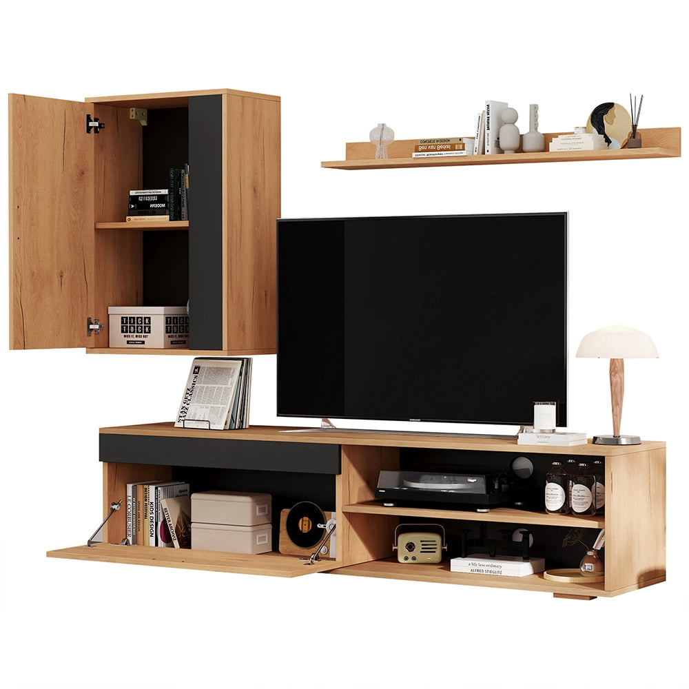Set TV murale - Xylo - 140x35x39 cm 3 pezzi