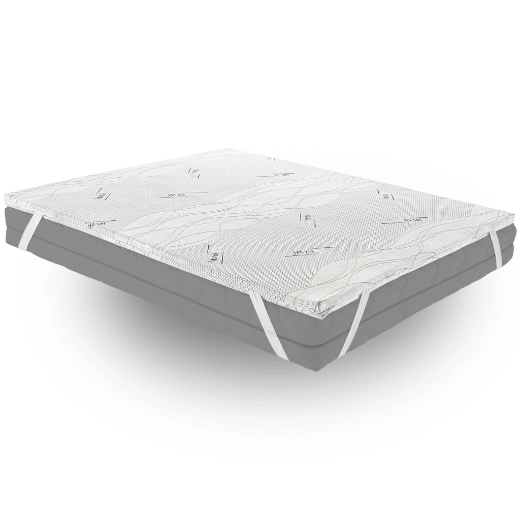 Topper Piazza e Mezza 140x190 in memory foam 5 cm con rivestimento Silver Fresh completamente sfoderabile