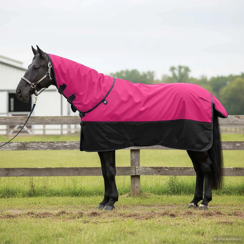 Coperta per Cavalli Rosa e Nero 85 cm Poliestere CFW6447958
