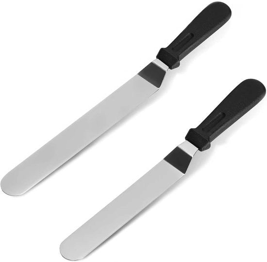 Set di spatole per glasurare da 2 pezzi - Spatole a lama inclinata - Coltelli in acciaio inossidabile 15,2 cm - Coltello per glasurare densa - Ideale per torte e dolci - Spatola per torte