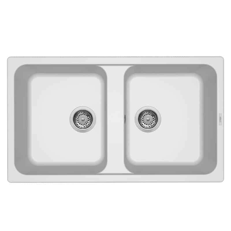 Lavello Elleci Incasso 2 vasche 86x50 Life 450 Granitek Bianco LG245068