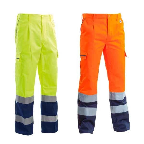 PANTALONE ALTA VISIBILITA' BICOLORE Tg. M - Colore Arancio/Blu