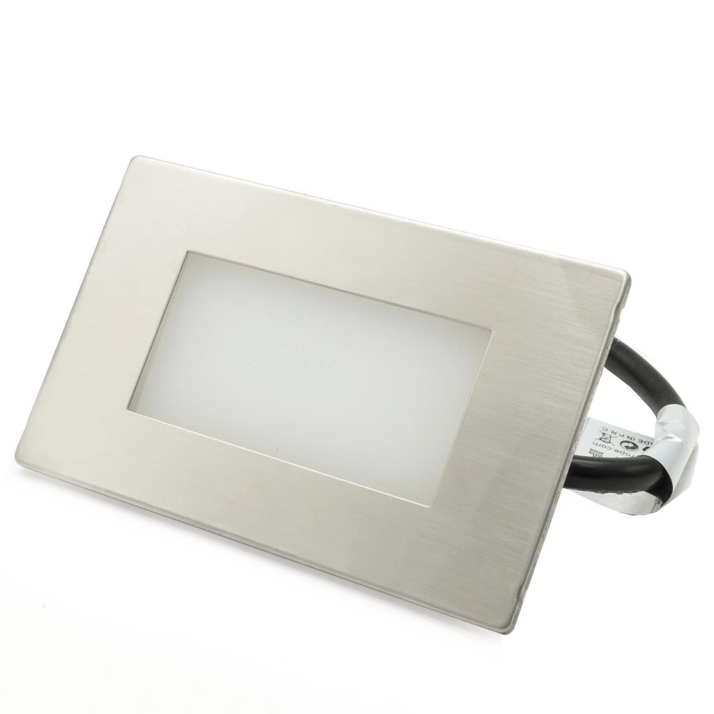 Segnapassi esterno LED faretto 3W incasso 503 luce 4000K IP65 scale gradini giardino cornice silver bianco 230V