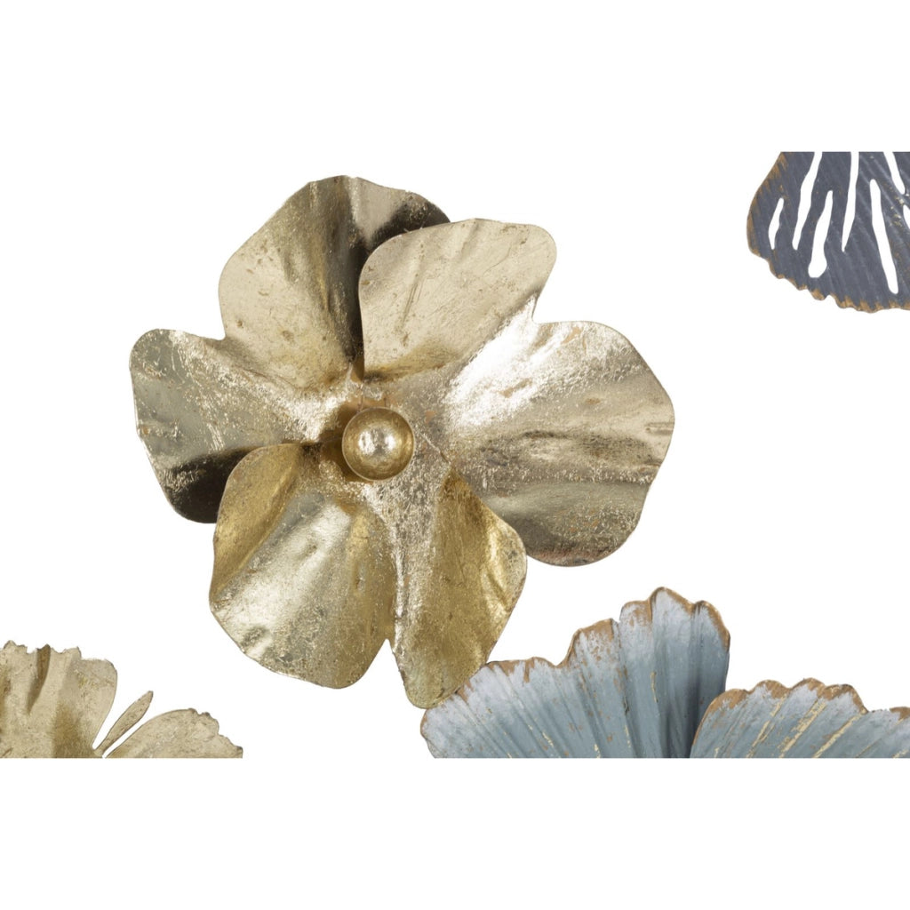 Decorazione in Metallo 3D Fiori 21, Multicolore, Metallo, 78,5x5x74 cm