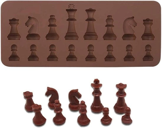 Decorazione da torta a forma di scacchi in silicone - Adatto per forni - Forme a forma di cioccolato - Pezzi a forma di scacchi - Forme per fondant a forma di caramello - Forme per decorazione a forma di scacchi.