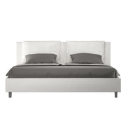 BS COM Letto con rete imbottito 180x190 similpelle bianco