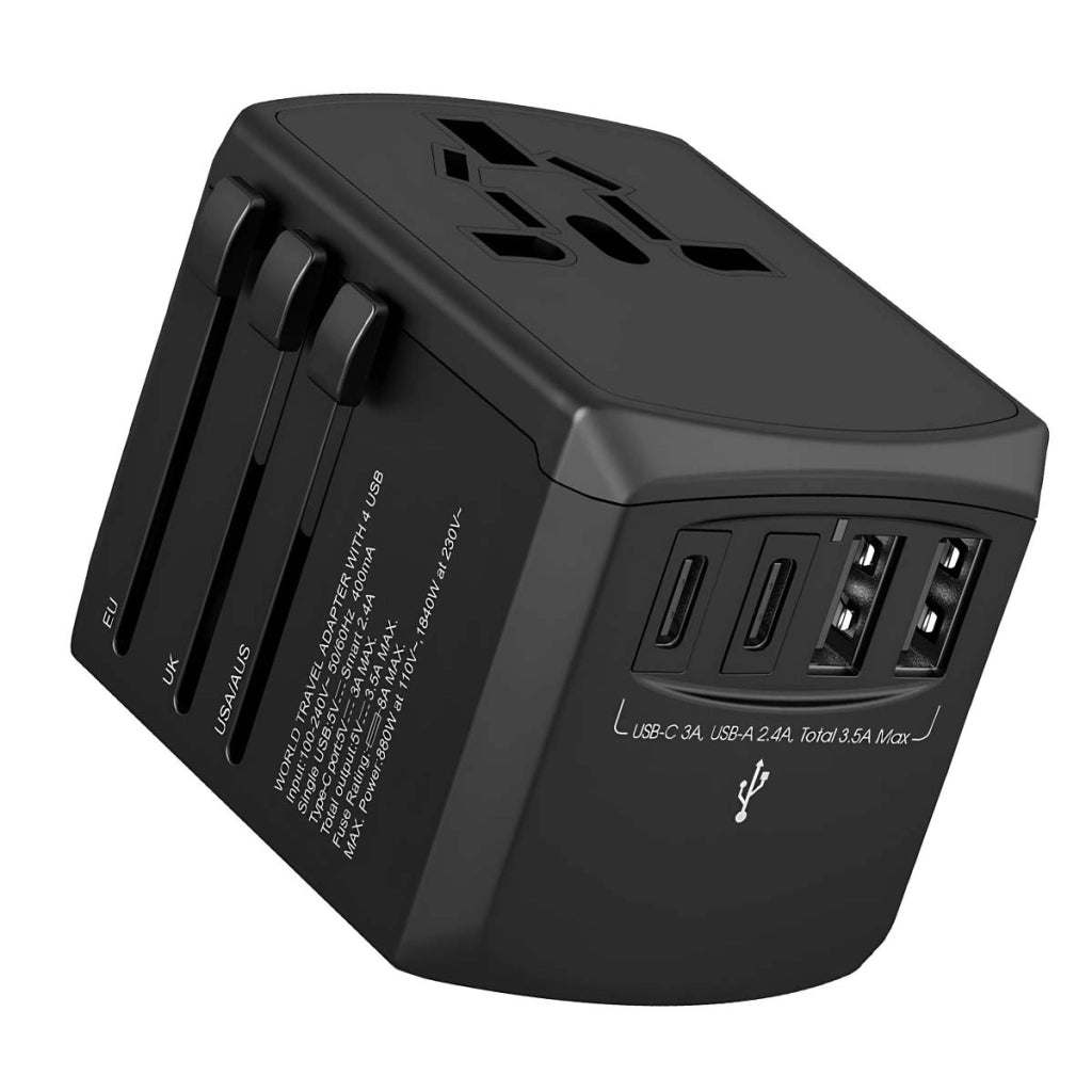 Adattatore da viaggio AUS/EU/UK/US da 15 W Nero XOOPAR