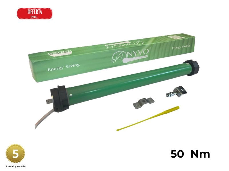 Motore tapparella 100 kg - 50 Nm RISPARMIO ENERGETICO e STAFFA REGOLABILE INCLUSA  Motori per tapparelle elettriche Avvolgibili