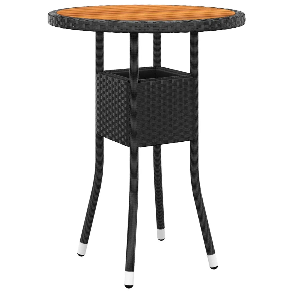Set da Bistrot per Giardino 3 pz in Polyrattan Nero