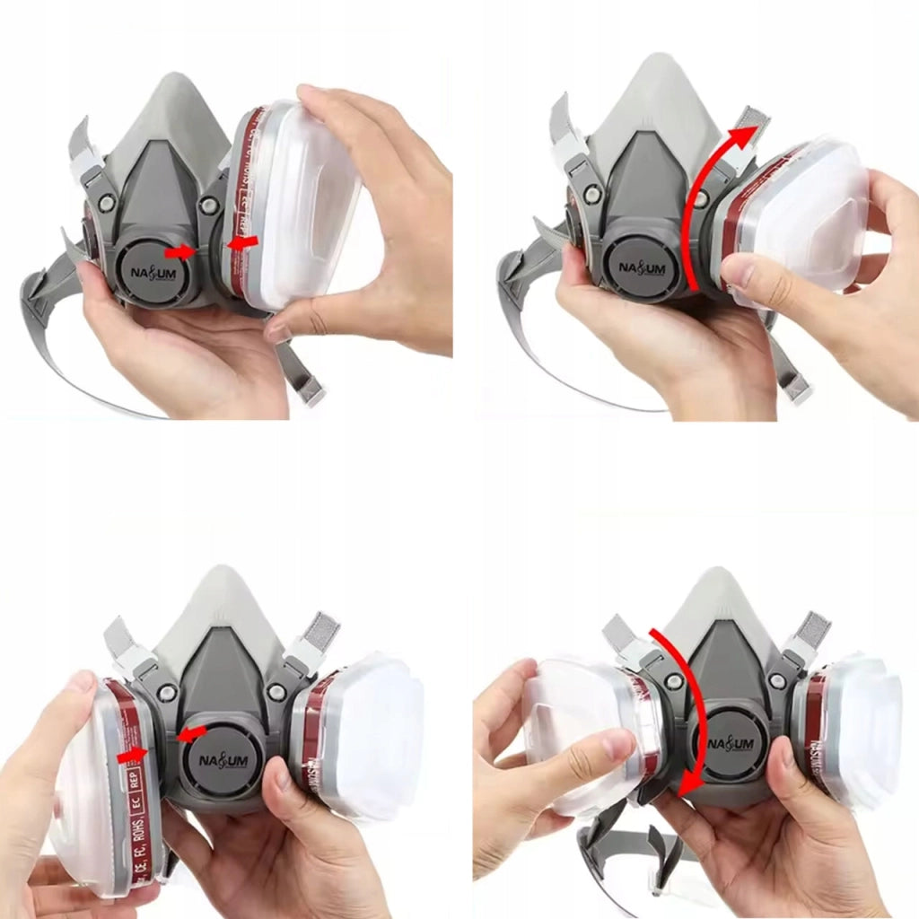 Maschera Protettiva SafeBreath 6200 – Set Filtrante 7 in 1 | Silicone e Plastica | Verniciatura e Chimica