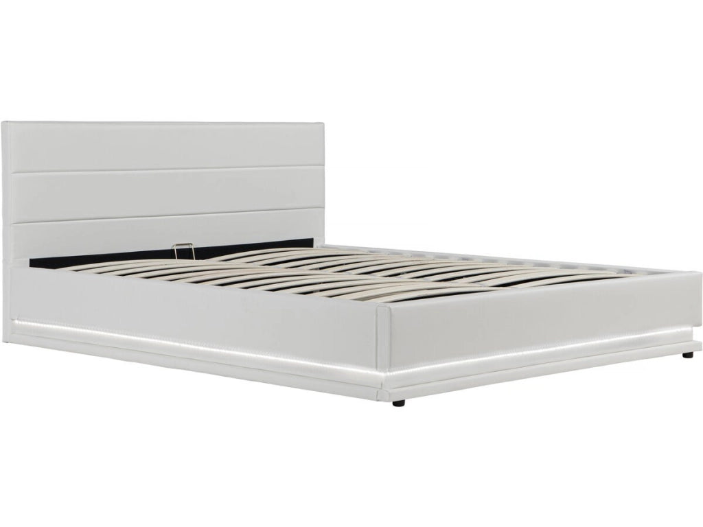Letto LED con contenitore "Anastasia" - 160 x 200 cm - Bianco