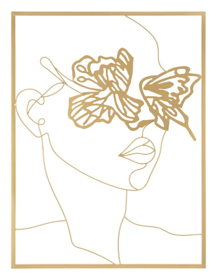 Pannello da Muro Oro Face 60x1x80 cm in Ferro