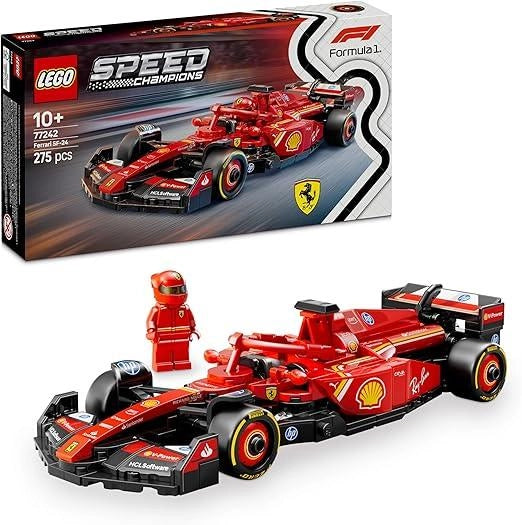 LEGO Speed Champions Auto da Corsa Ferrari F1 SF-24 Giocattolo da Collezione con Minifigure del Pilota di Formula 1,Eta