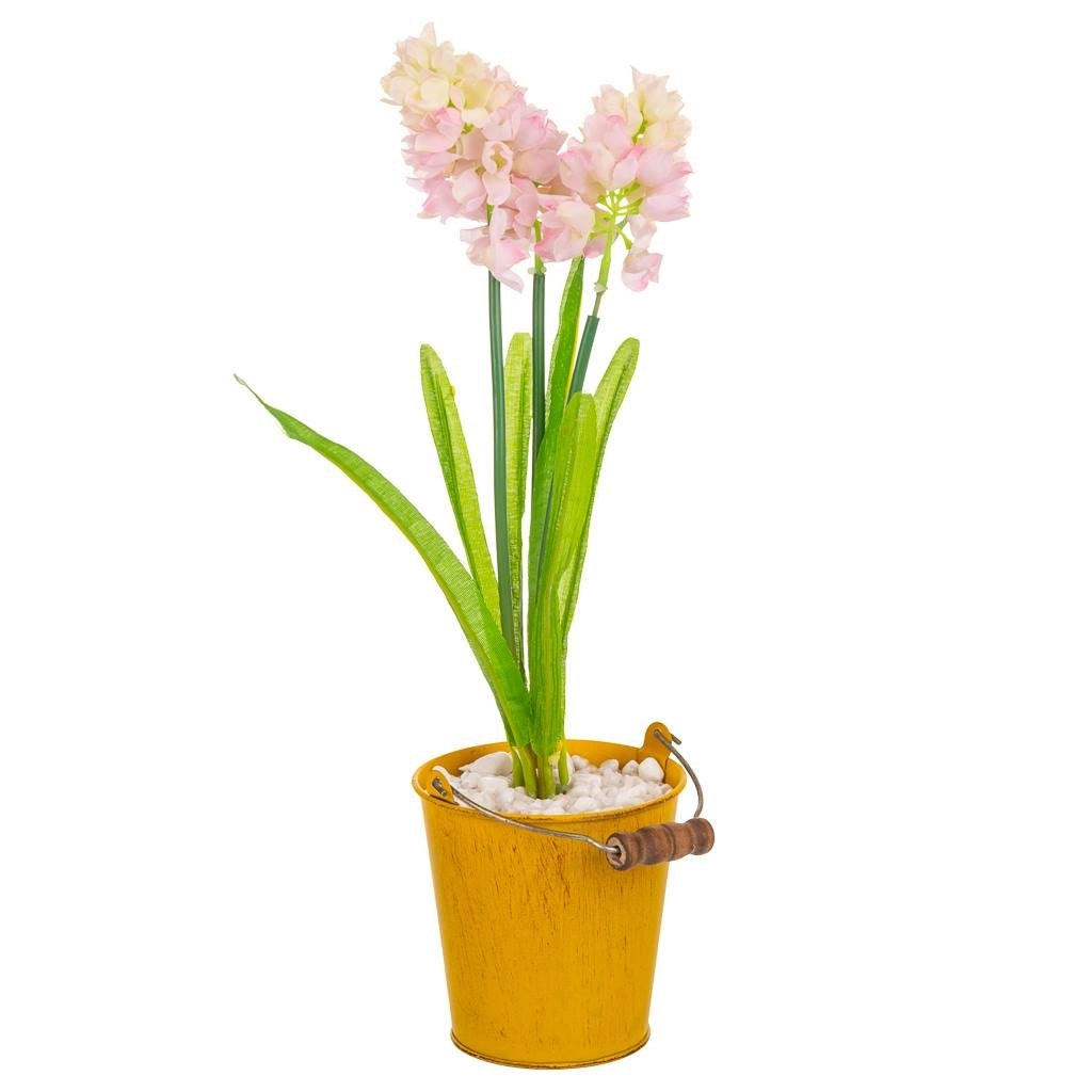 Vaso con fiore artificiale 10x10x27h