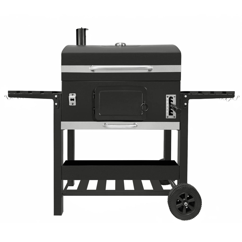 Barbecue BBQ XXL a Carbone con Affumicatore Carrello Ripiani da Giardino