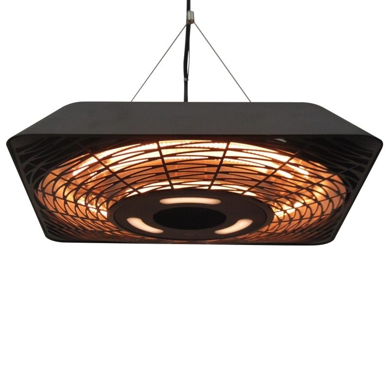 Riscaldatore radiante a soffitto 800W/1200W/2000W, 5 modalit¨¤ di riscaldamento, IP45, riscaldatore elettrico da esterno con telecomando, alluminio,