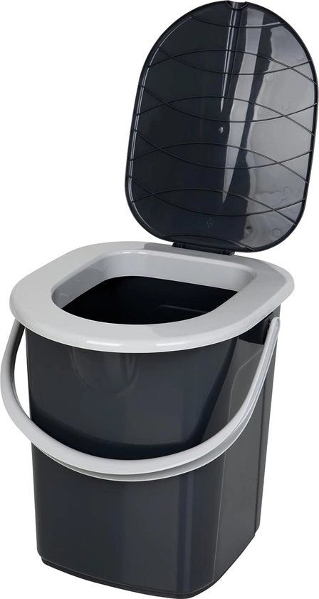 Camping Toilet Mobili 22 litri con Massimo Carico di 120 kg - 100% Materiale Riciclato in PP, Eco-Antracite, Misura Unica