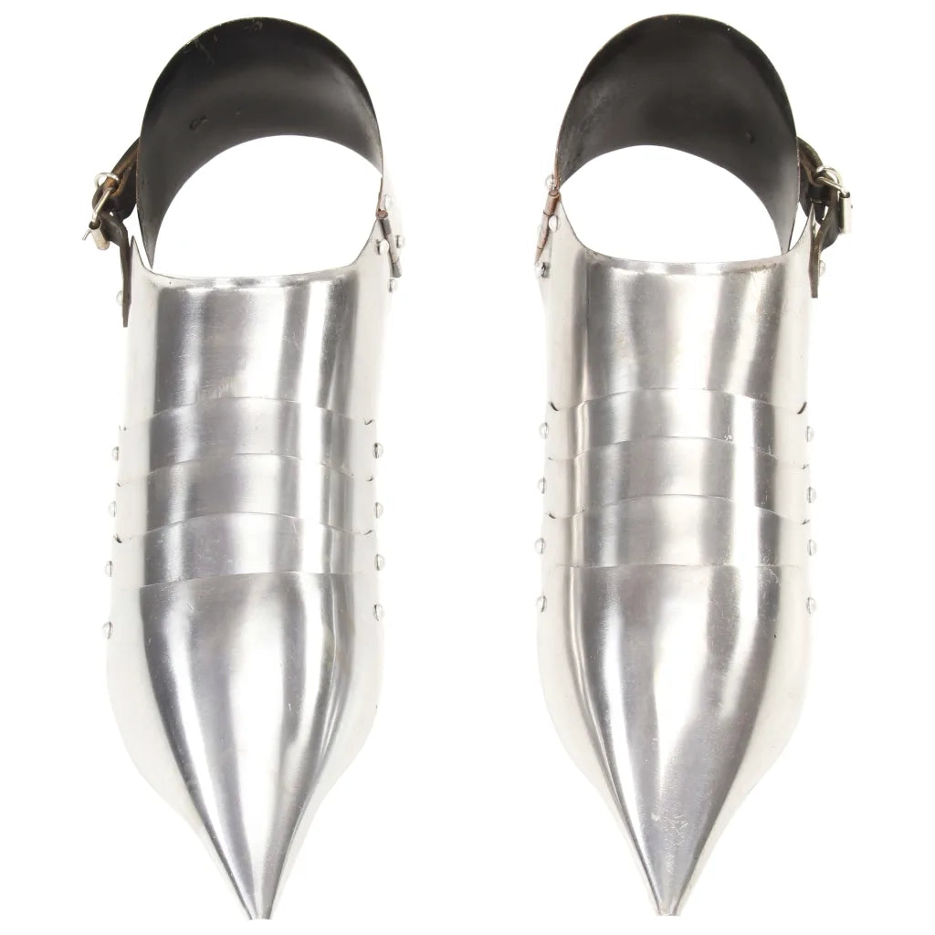 Scarpe d'Armi per Cavalieri Medievali LARP Argento in Acciaio 286238