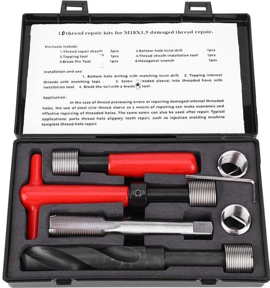 Kit di riparazione a vite in acciaio inossidabile - accessori per vite - chiave a spirale - qualità professionale - per auto - attacco vite