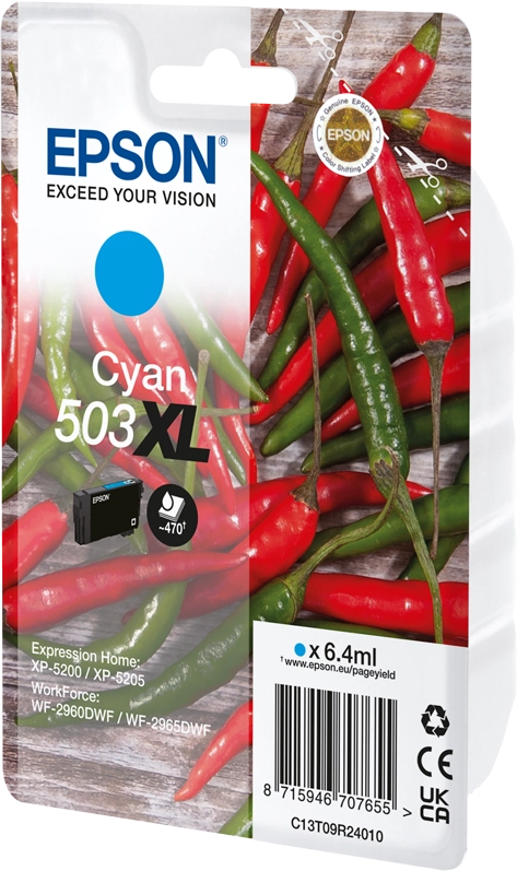 Epson 503XL cartuccia d'inchiostro 1 pz Originale Resa elevata (XL) Ciano