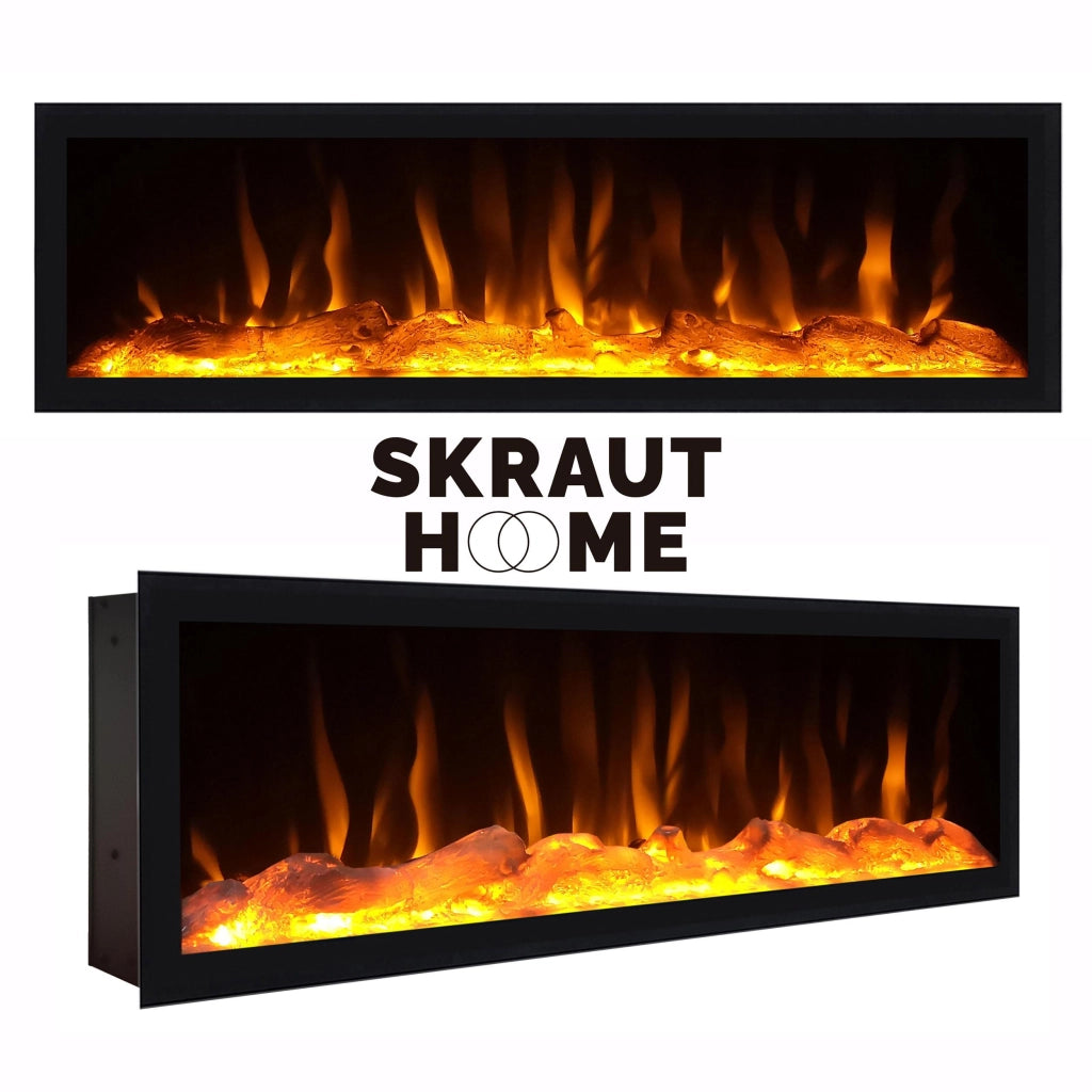 Mobile TV Soggiorno, 237x35x57cm, TV di grande formato, Camino elettrico XXL, Design industriale, colore Rovere RF3592