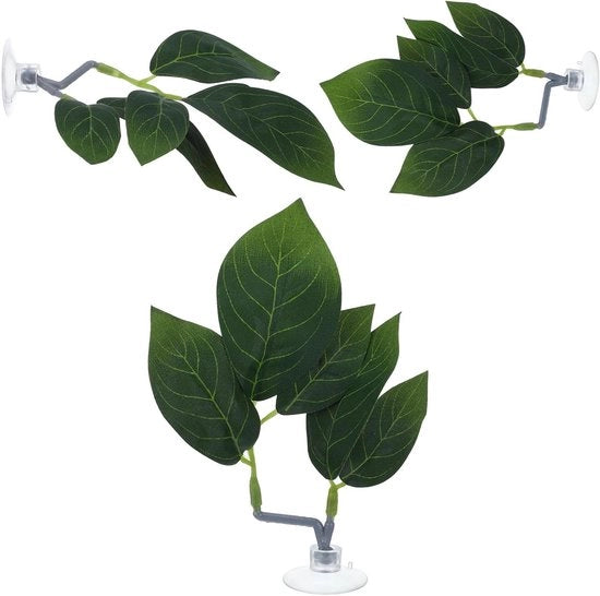 Accessori per acquario - Decorazioni per acquario - 4 pezzi di foglie per pesci betta - Pannelli di plastica decorativi con fissaggio a molla
