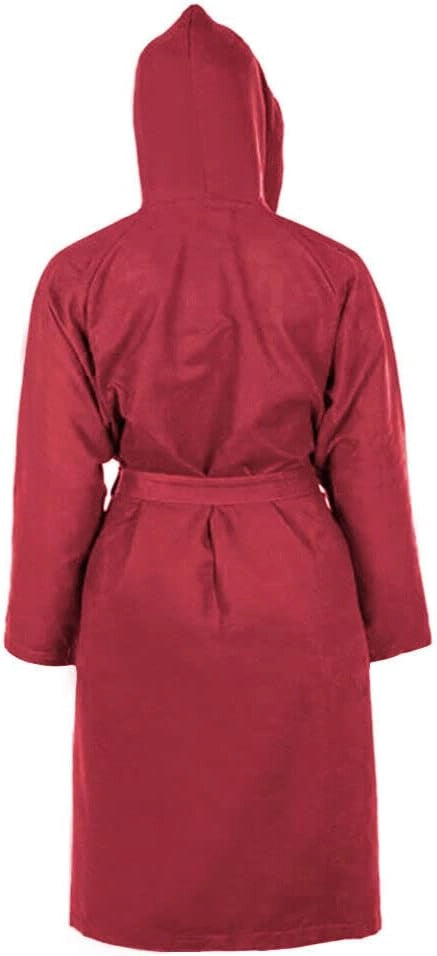 Accappatoio Microfibra Taglia M Moderno Morbido Uomo Donna Cintura Tasche Cappuccio Bordeaux