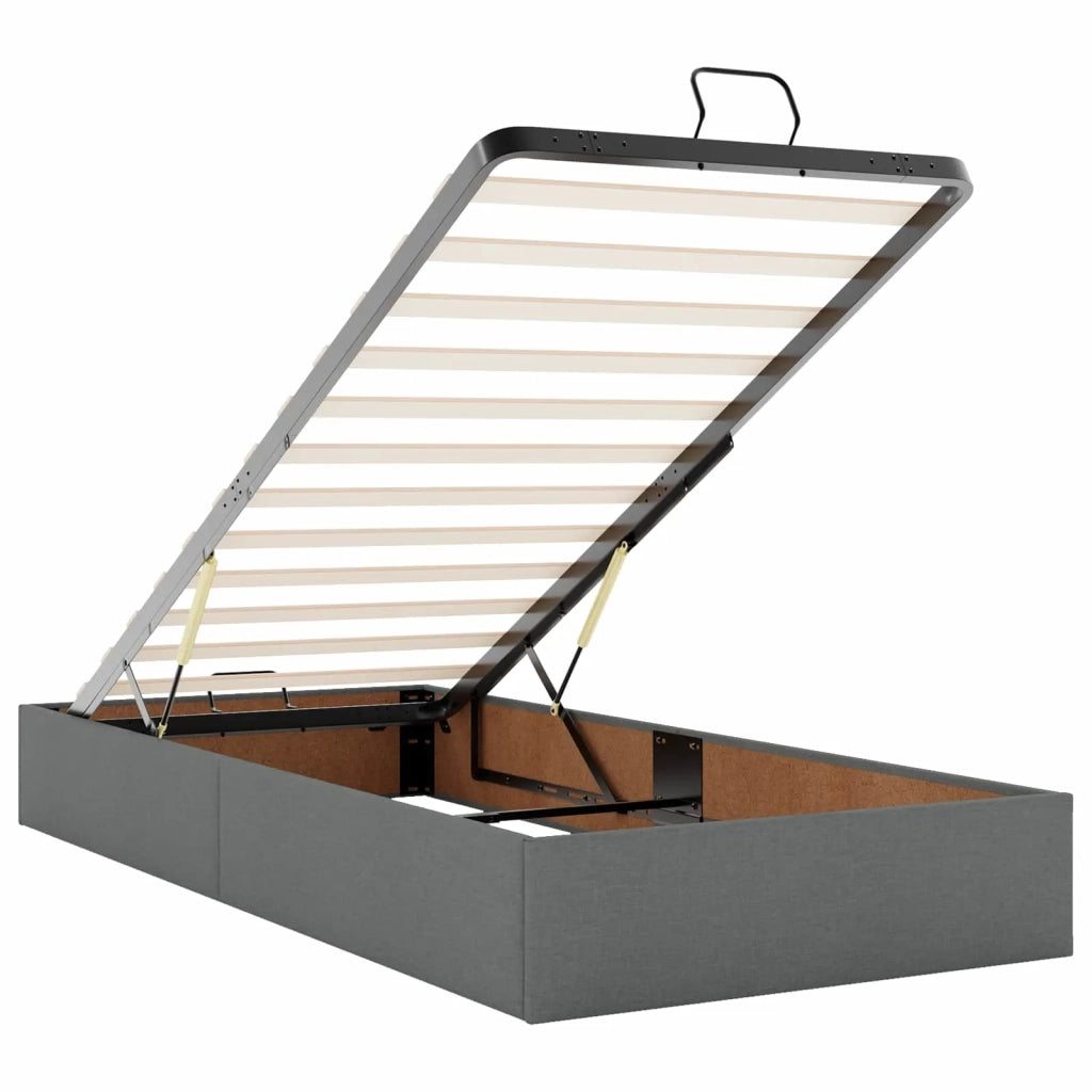 Letto Ottomano con Materasso e LED Grigio Scuro 160 x 200 cm 3457288