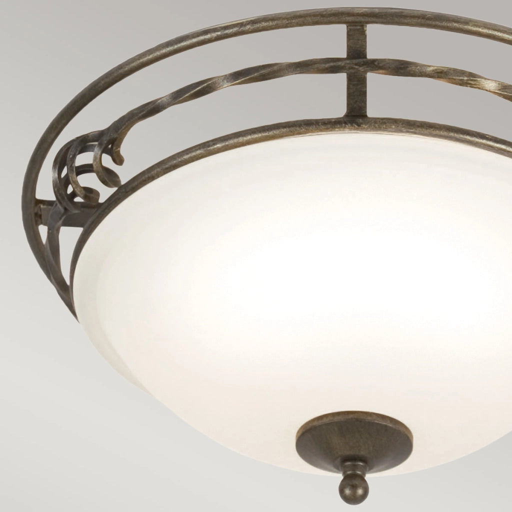 Plafoniera rotonda 36,5cm 2xE27 nero/oro Pembroke Elstead