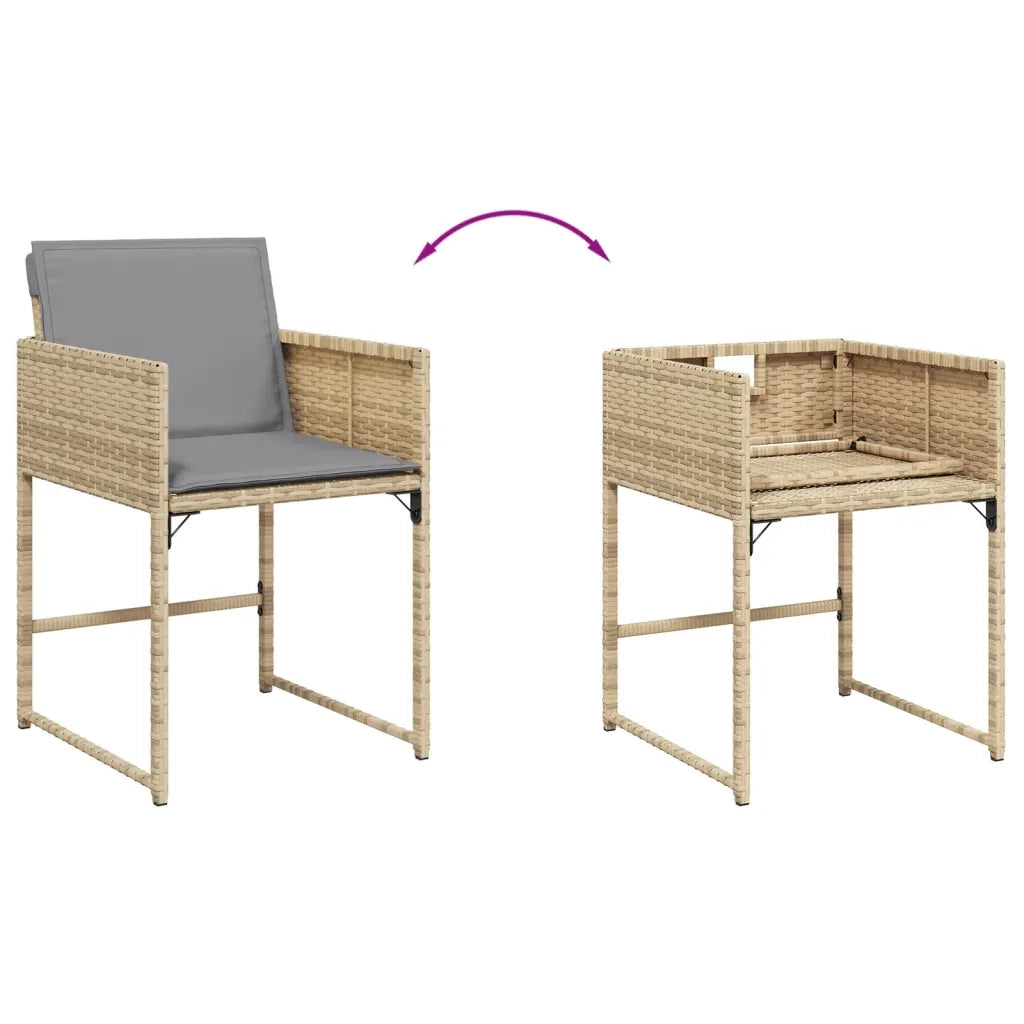 Set Pranzo da Giardino 7 pz con Cuscini Beige Misto Polyrattan 3278039