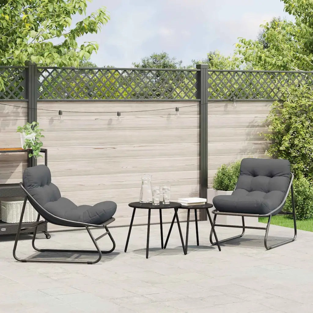 Arredamento da Giardino 2 pcs Nero 60,5 x 81 x 71 cm 42008029
