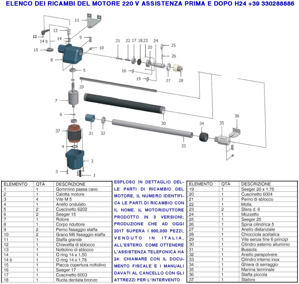 Chiocciola Acetalica 6 Principi Boccola Trainata dalla Vite Senza Fine dei Pistoni Titan fa Scorrere lo Stelo Apricancello Avanti Dietro Ricambio Dei Motori Elettrici Cancello Automatico Gates MPC GR