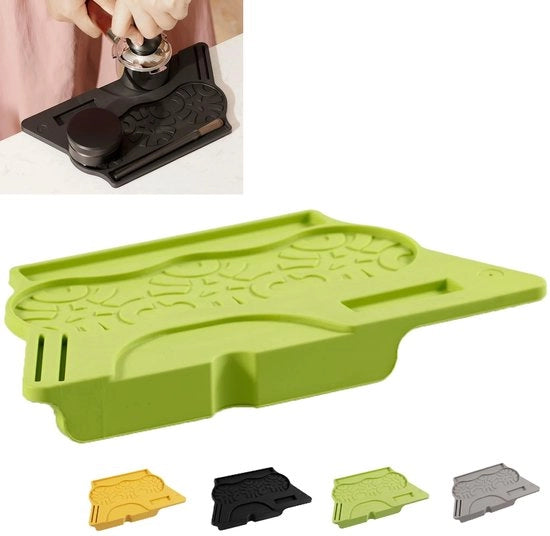 Tampermat in silicone, 24cm, mat per tampatore del caffè, sicuro per l'uso con alimenti, angolo tampatore per macchina del caffè, accessorio per caffettiera e stamper del caffè.