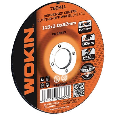 DISCO ABRASIVO TAGLIO FERRO DEPRESSO 760 WOKIN - MM 230X22,2 H.MM 3 760423- 25 pezzi