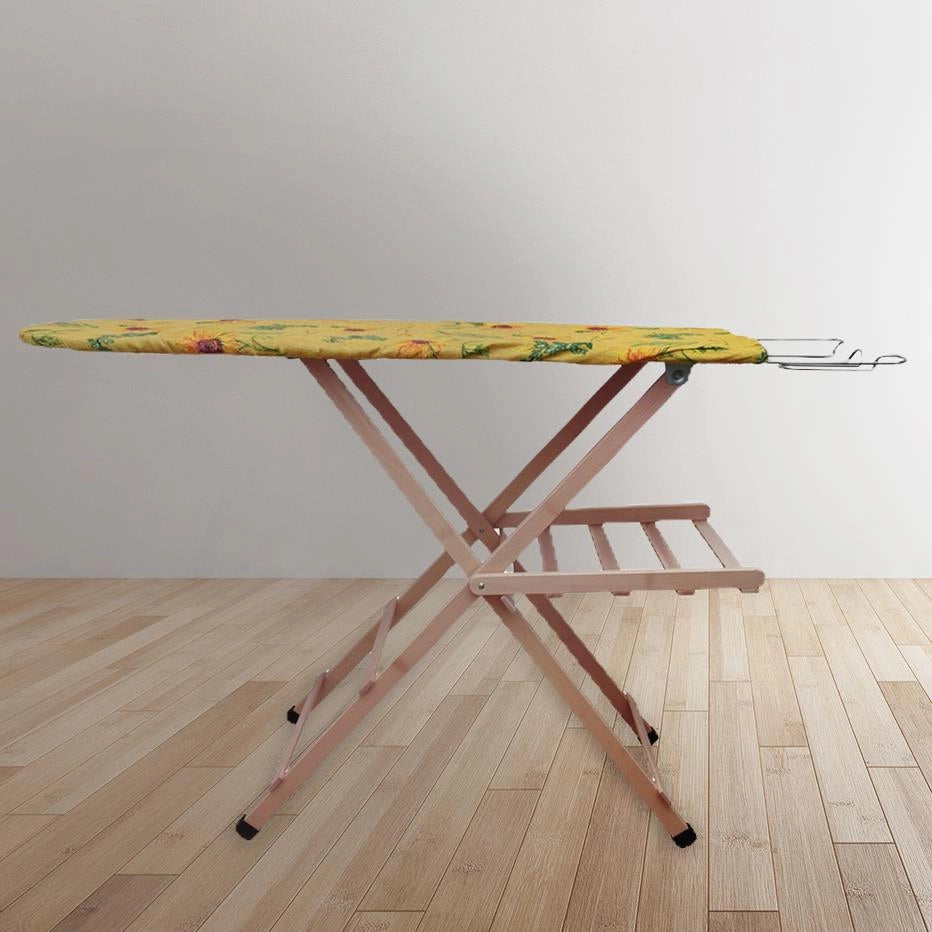 ASSE DA STIRO IN LEGNO DI FAGGIO NATURALE 35X141,5 XH92 CM CON COPRIASSE ASSORTITO