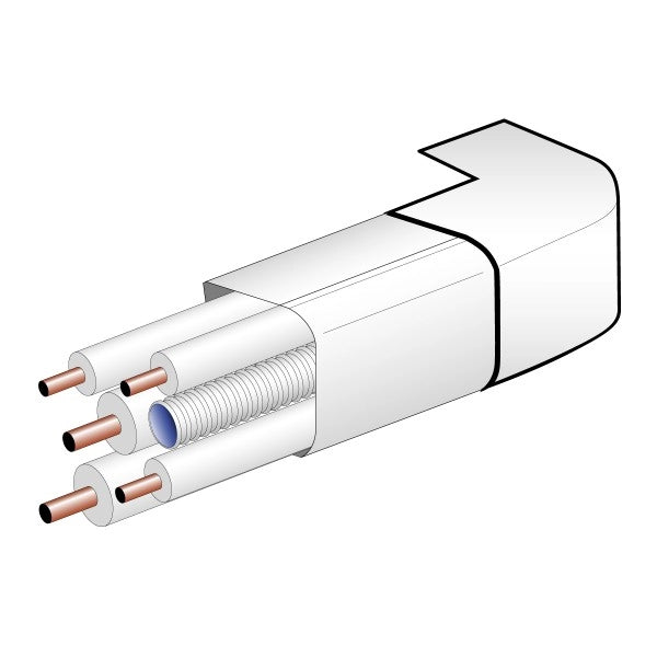 RACCORDO ANGOLO ESTERNO PER CONDIZIONAMENTO IN PVC - 90XH65 MM  - GIS