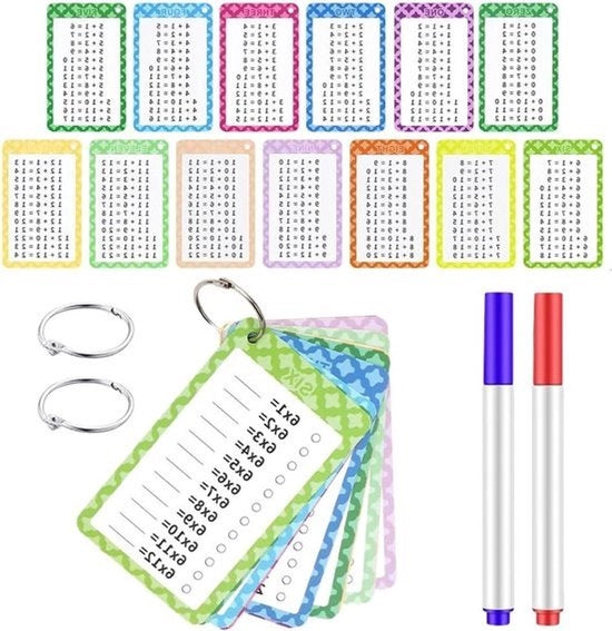 Carte da gioco per bambini - Aiuto portatile per l'apprendimento dei bambini - Multiplicazione in modo divertente